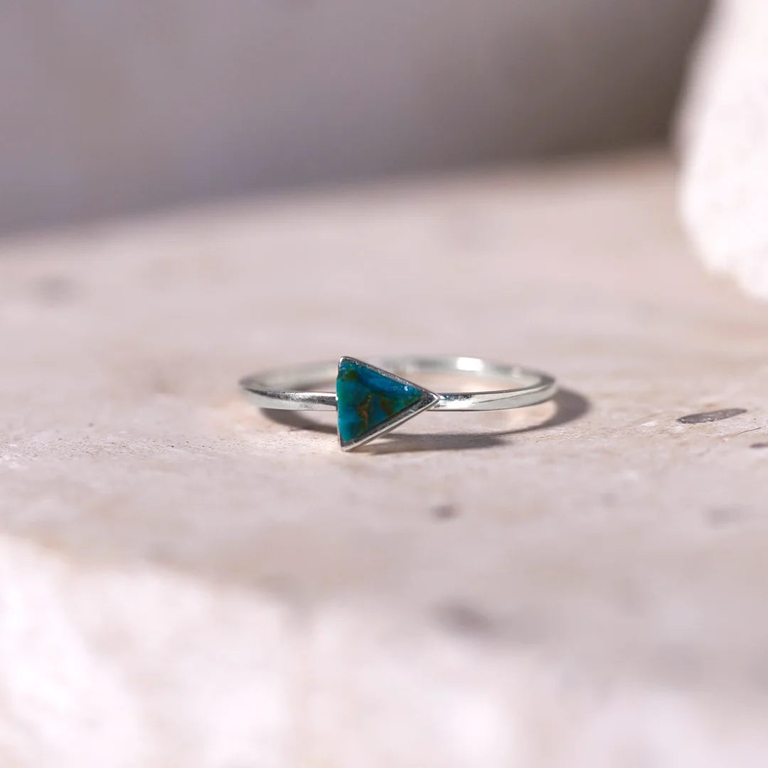 Sterling Silver Chevron Point Triangle Ring | Dainty Geometric Band | Sizes 3-10 - View #2