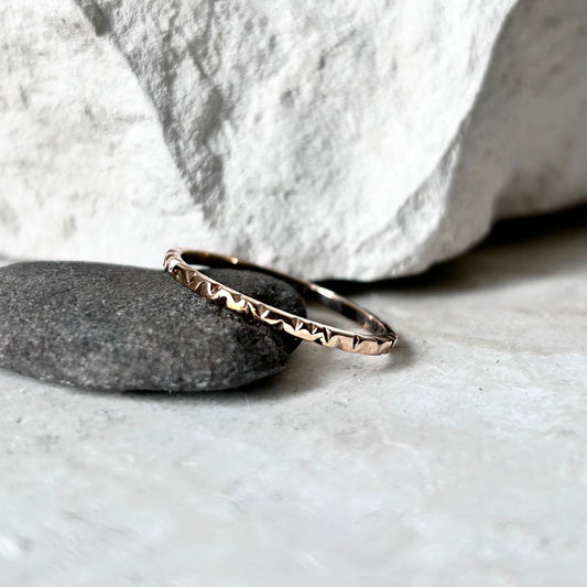 18k Hammered Gold Ring