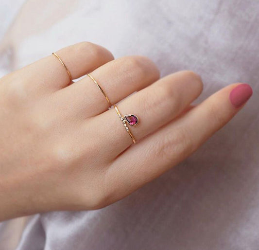 Libélula Gold Ring with Rubellite and Diamonds 18k