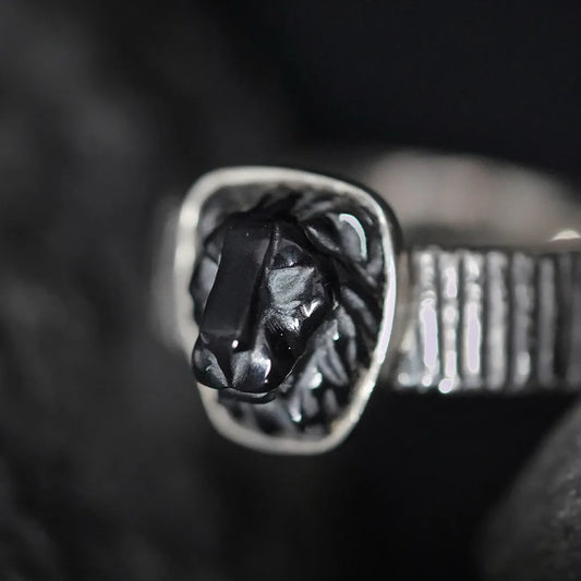 Black Onyx Signature Lion Silver Ring
