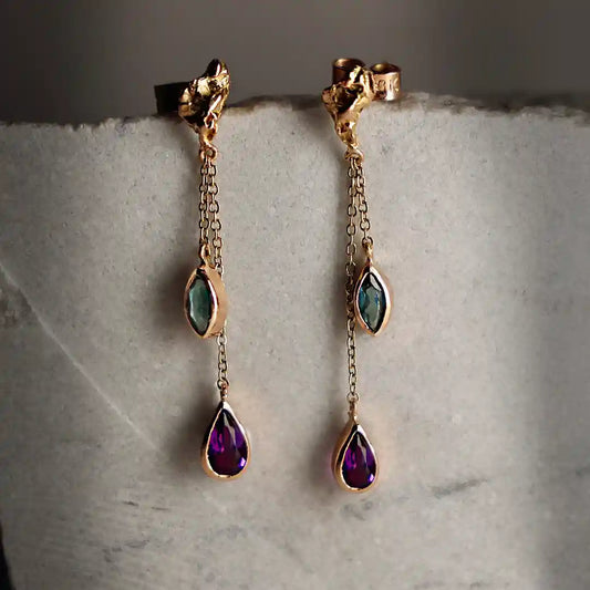 Rain 18k Gold Dangling Earrings