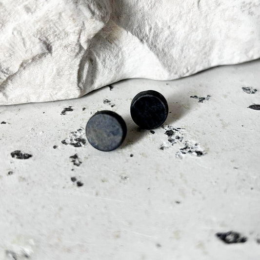 Silver Earrings Studs Small Oxidized