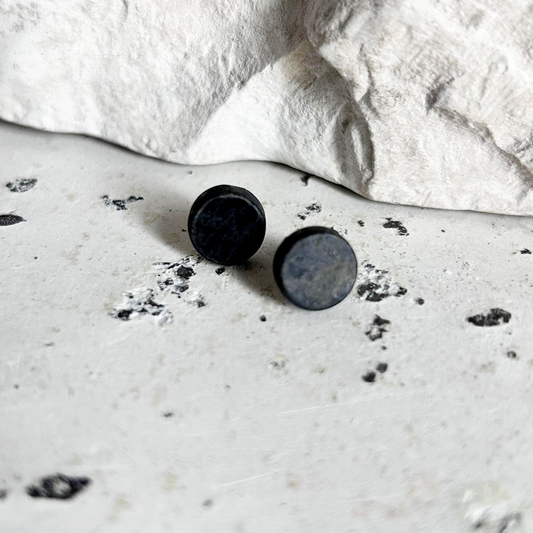 Oxidized Silver Studs Large Earrings