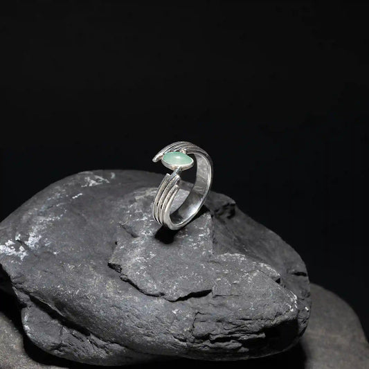 Anillo de Plata Alma Mini con Cuarzo Verde