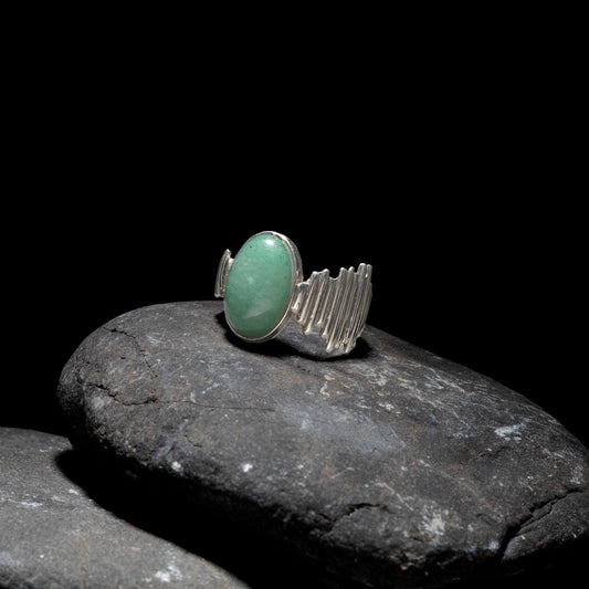 Alma Silver Ring with Green Quartz