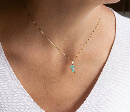 Dije de Oro Mapa Perú Ópalo Andino 18k