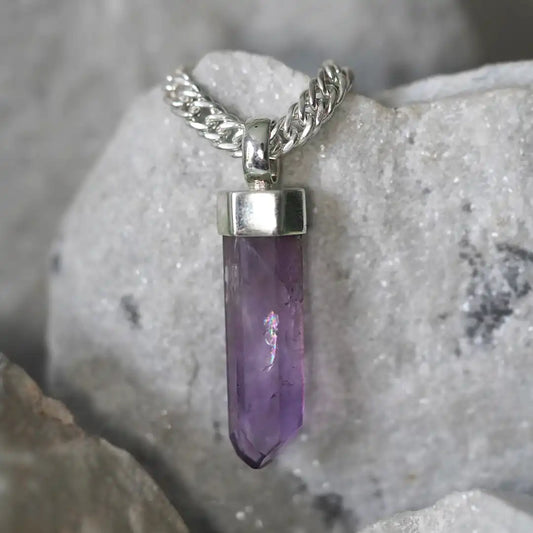 Amethyst Point Silver Pendant