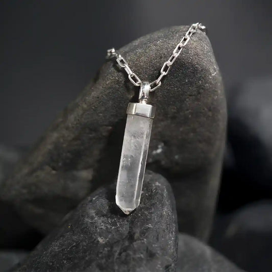 Dije de Plata Punta de Cuarzo Cristal