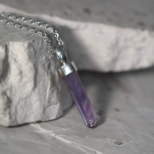 Amethyst Point Silver Pendant