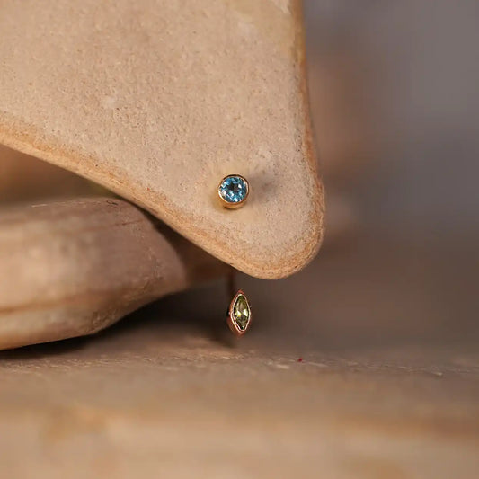 Earjackets de Oro Kite Topacio y Peridoto 18k