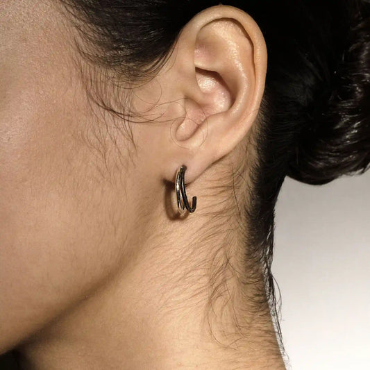 Duo Silver Hoops