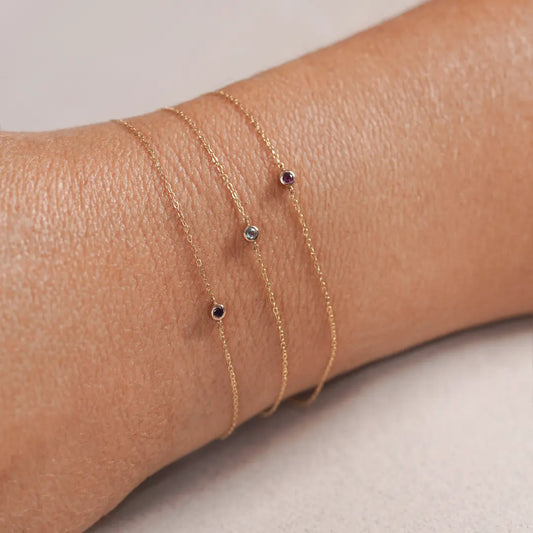 Pulsera de Oro 18k Solitario Mini Amatista
