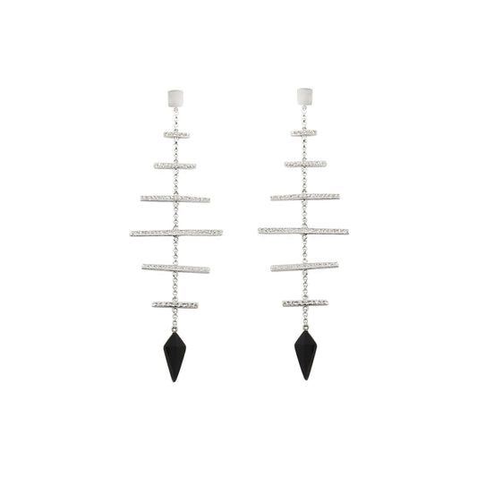 Spear Earrings XL Obsidian