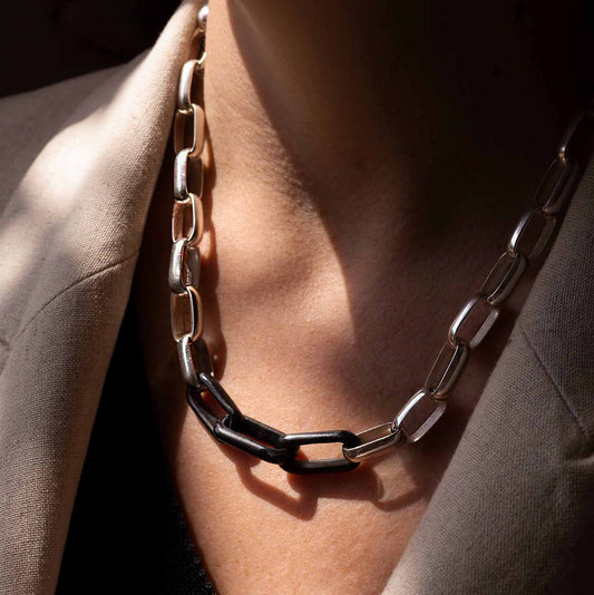 Collar de Plata Eslabones Minimal | Sissai Joyería