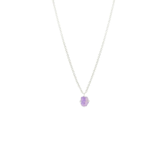 Raw Gemstone Sterling Silver Necklace