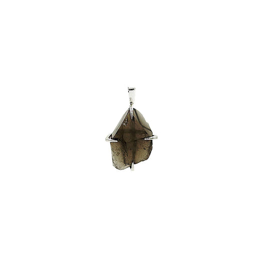 XL Sterling Silver Pendant with Natural Smoky Quartz