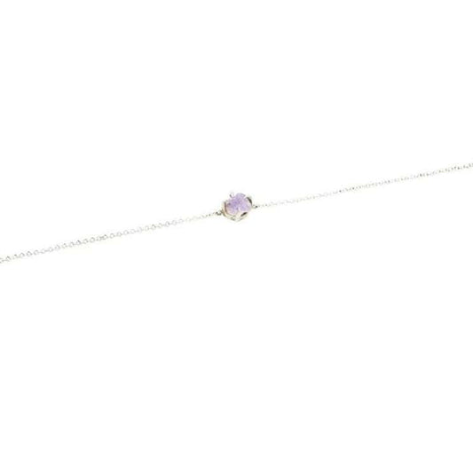 Pulsera de Plata Piedra en Bruto con Piedras Naturales