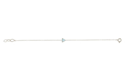 Triangle Petit Sterling Silver Bracelet with Natural Gemstones