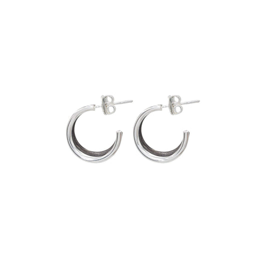 Duo Silver Hoops